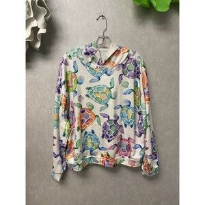 Turtle Print Kangaroo Pocket Hoodie Size 2xL